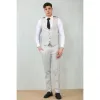 IM200 - Men's Light Grey Tailored Fit Wedding 3 Piece Suit sold by Tru Clothing