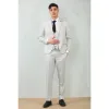 IM200 - Men's Light Grey Tailored Fit Wedding 3 Piece Suit sold by Tru Clothing
