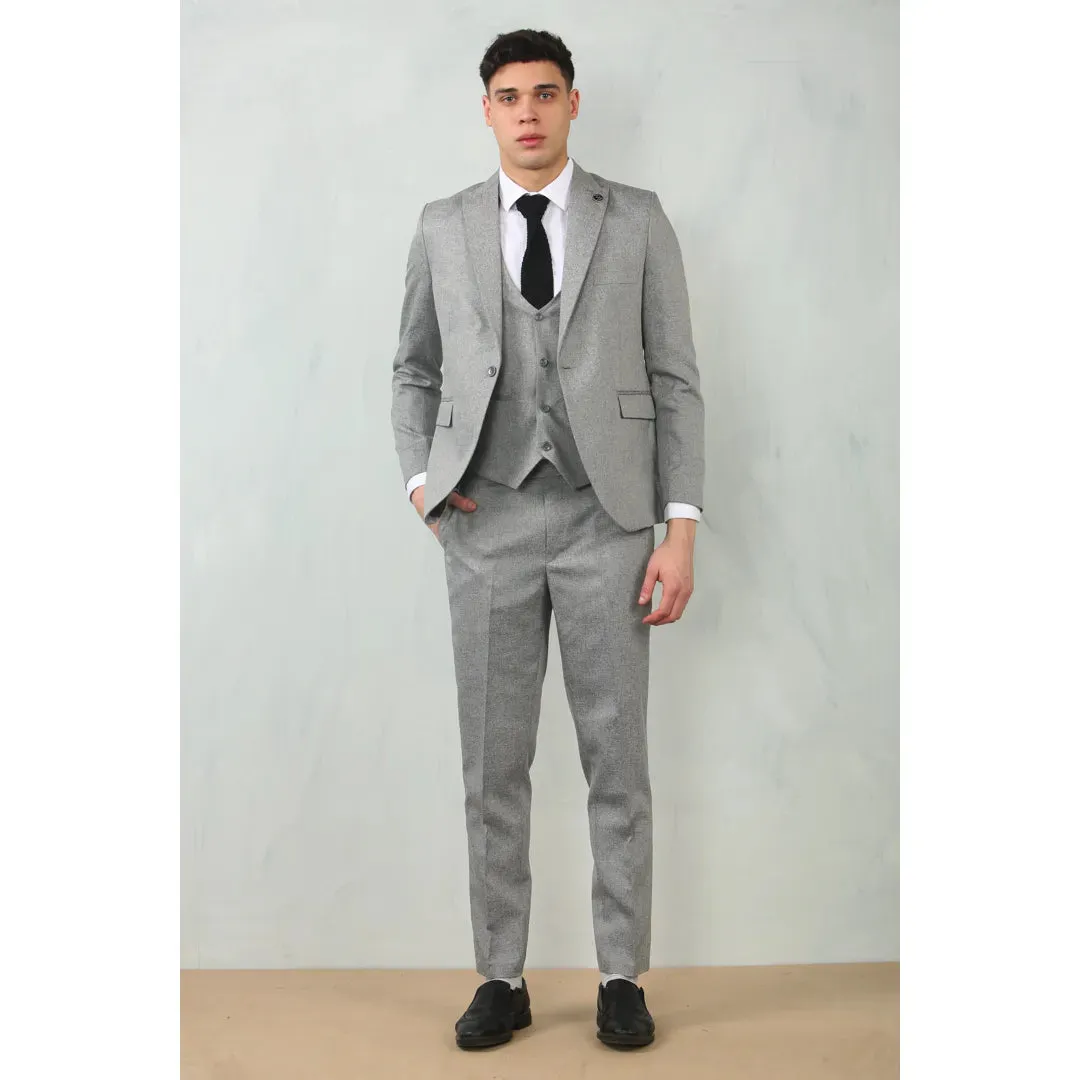 IM200 - Men's Grey Tailored Fit Wedding 3 Piece Suit sold by Tru Clothing product image thumbnail 2