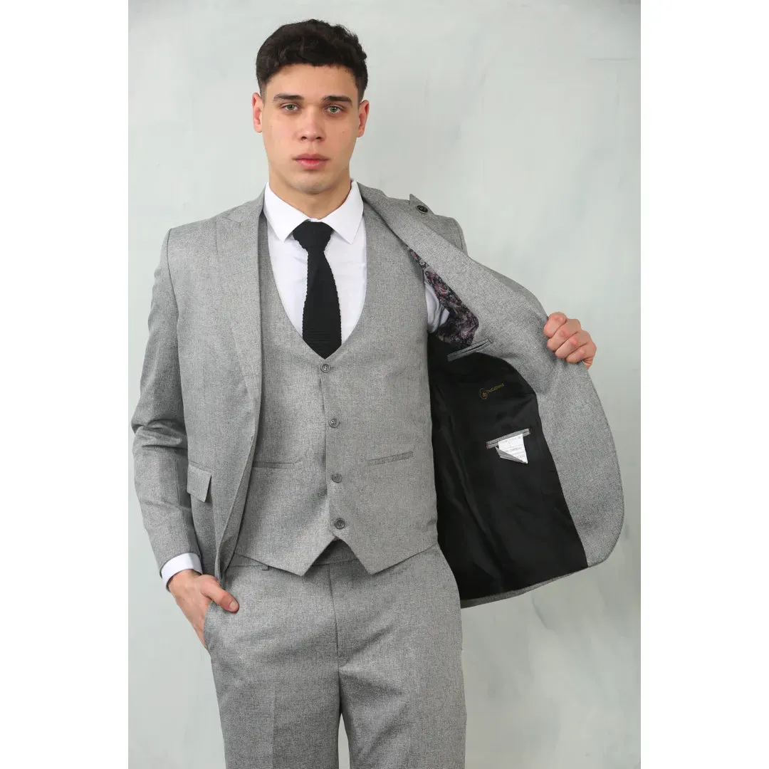 IM200 - Men's Grey Tailored Fit Wedding 3 Piece Suit sold by Tru Clothing product image thumbnail 3