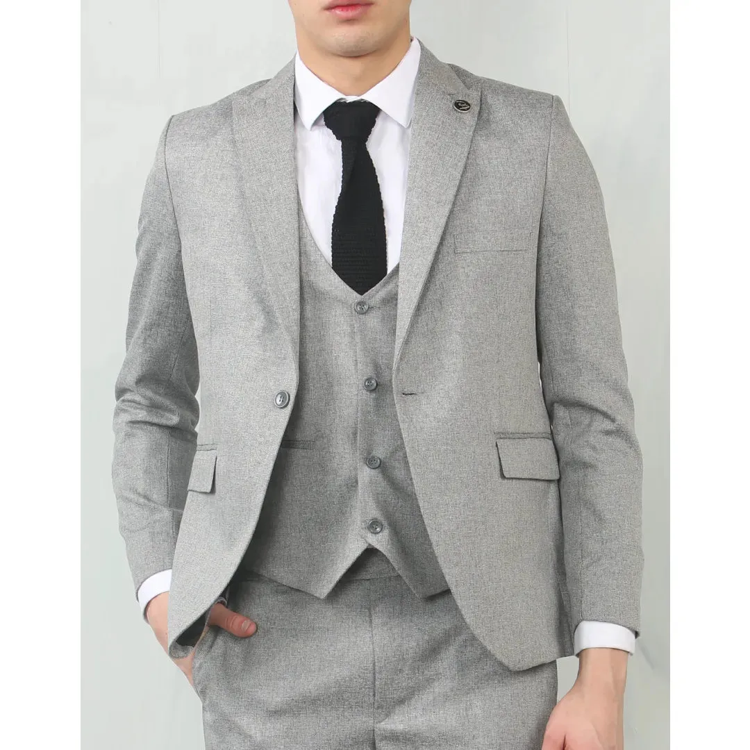 IM200 - Men's Grey Tailored Fit Wedding 3 Piece Suit sold by Tru Clothing
