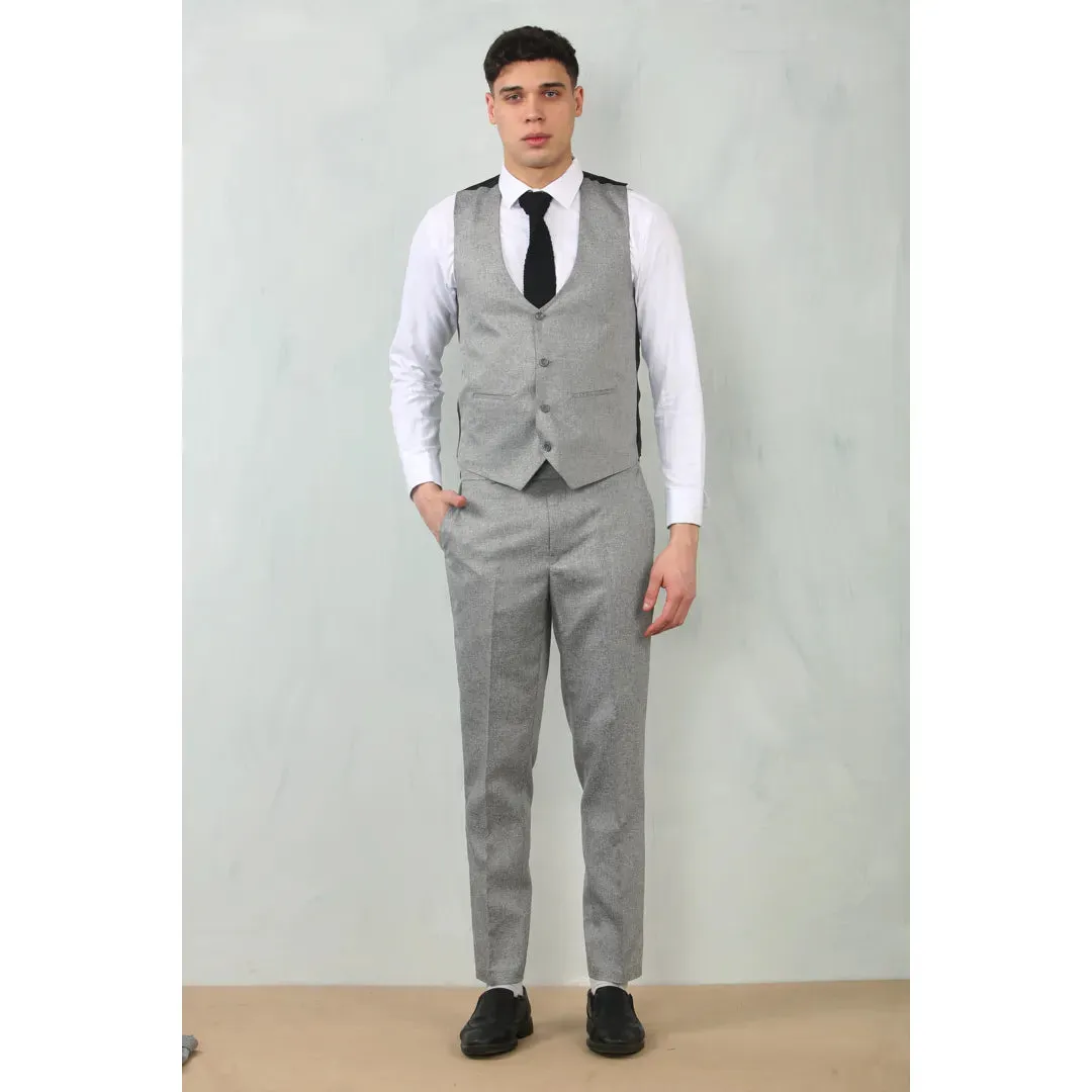 IM200 - Men's Grey Tailored Fit Wedding 3 Piece Suit sold by Tru Clothing product image thumbnail 4