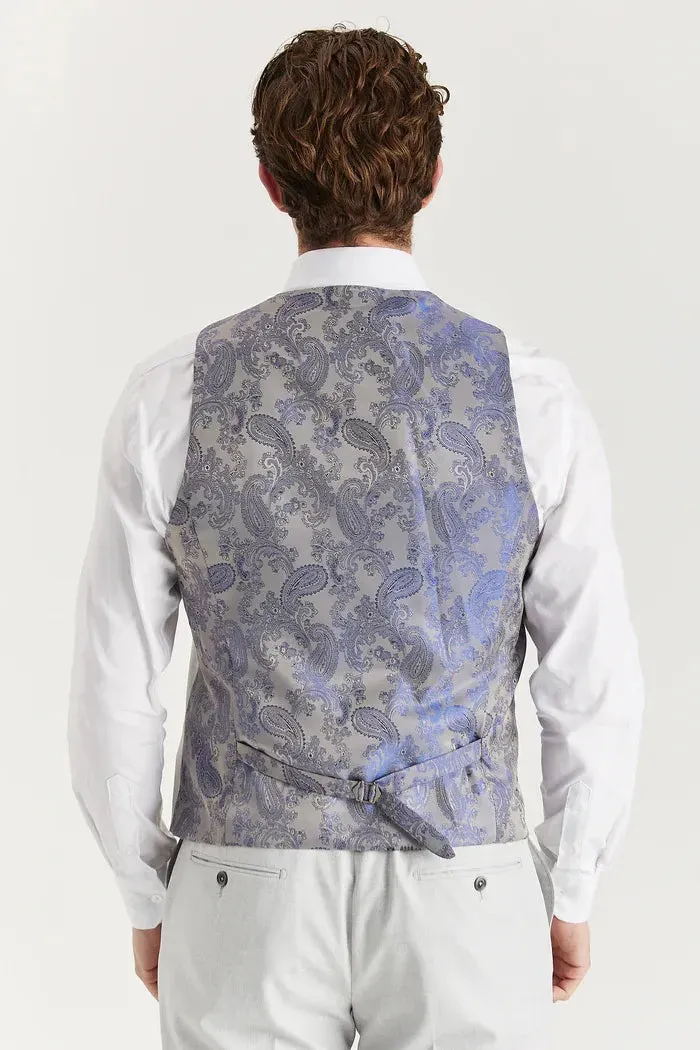 Belmont - Men's Silver Tailored Fit Waistcoat sold by Tru Clothing product image thumbnail 2