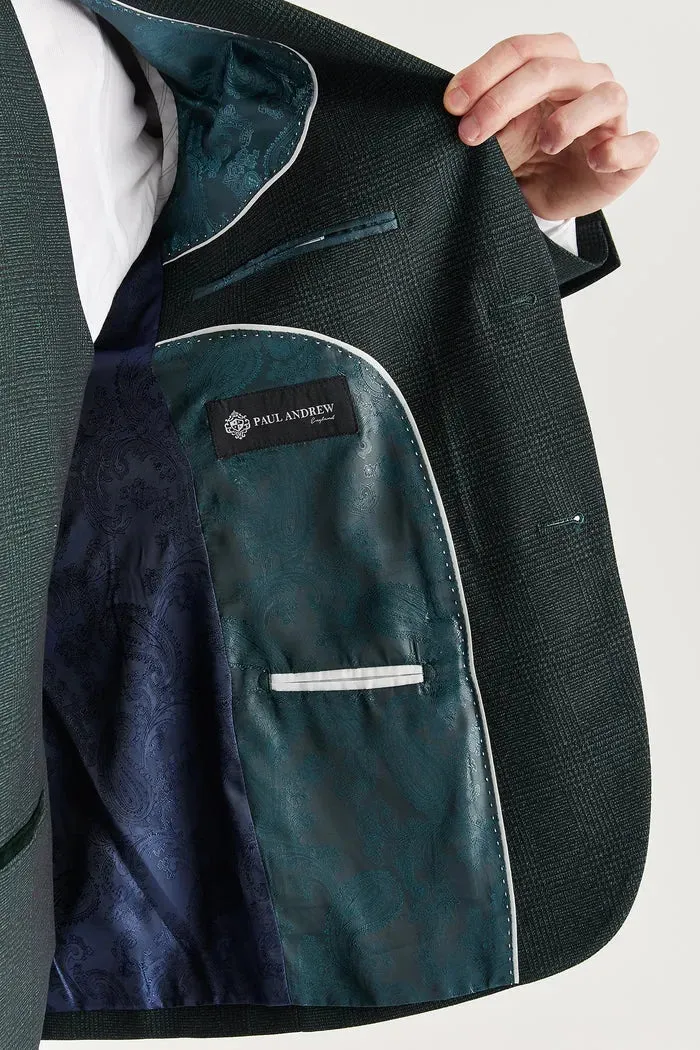 Regent - Men's Green Checked Tailored Fit Blazer sold by Tru Clothing product image thumbnail 3