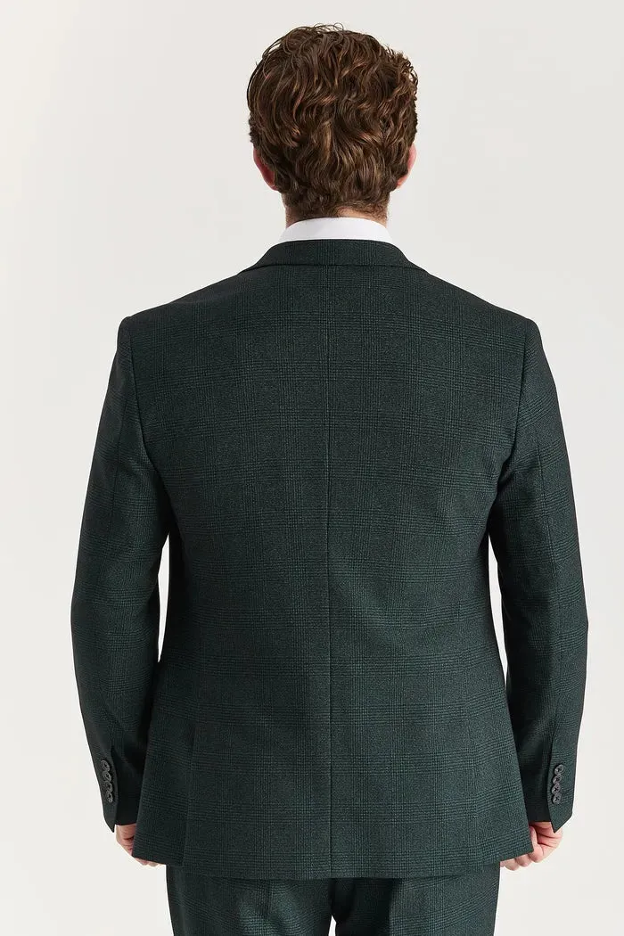 Regent - Men's Green Checked Tailored Fit Blazer sold by Tru Clothing product image thumbnail 4