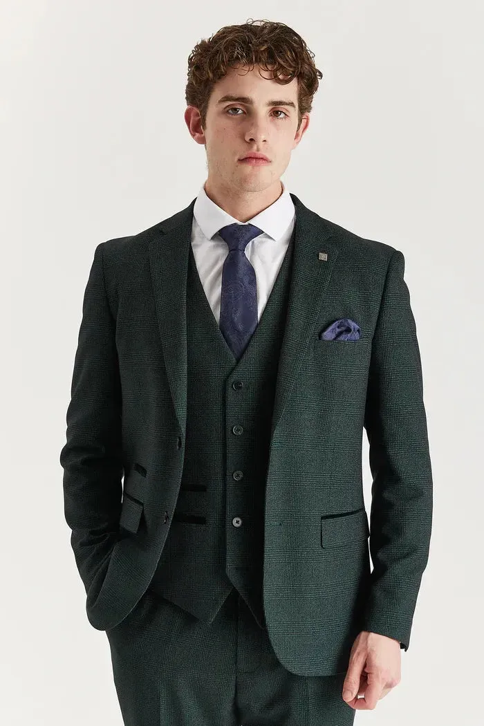 Regent - Men's Green Checked Tailored Fit Blazer sold by Tru Clothing