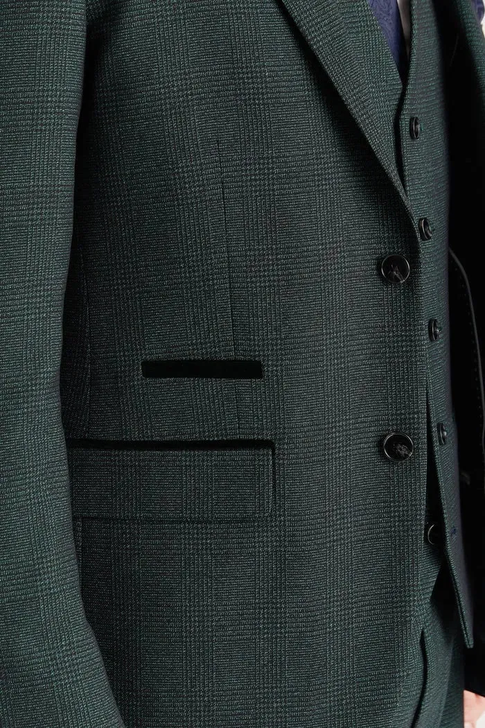 Regent - Men's Green Checked Tailored Fit Blazer sold by Tru Clothing product image thumbnail 2