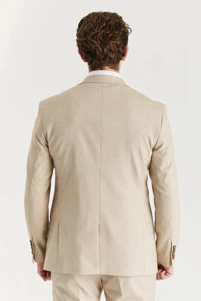 Belmont - Men's Beige Tailored Fit Blazer sold by Tru Clothing product image thumbnail 4