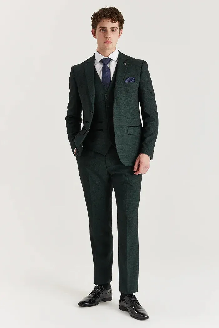 Regent - Men's Green 3 Piece Prince Of Wales Checked Suit sold by Tru Clothing product image thumbnail 2