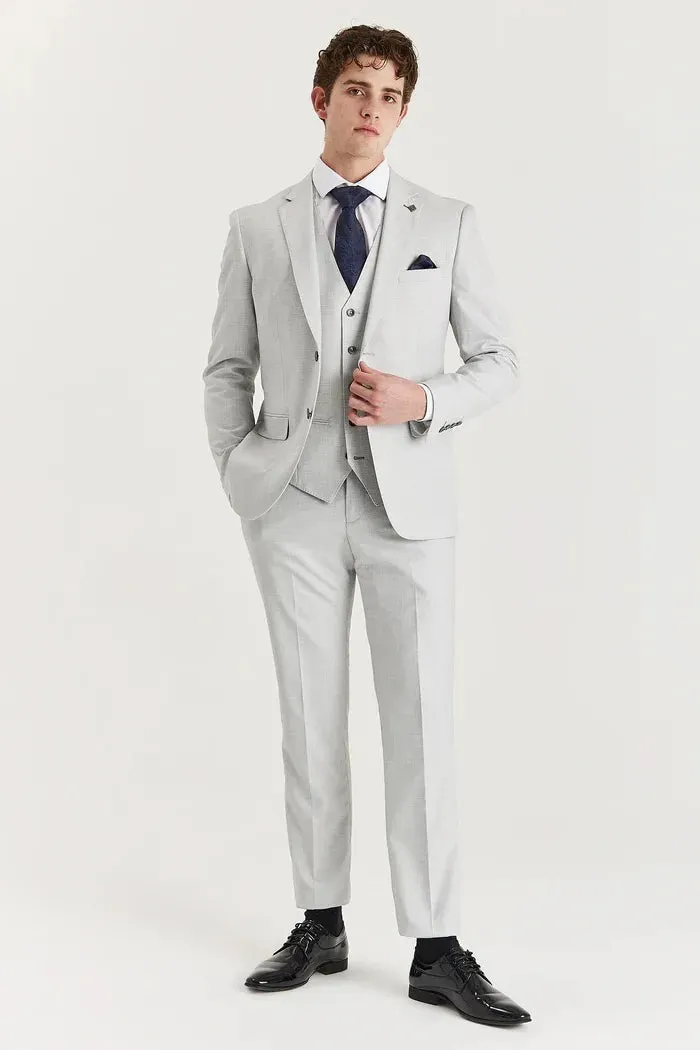 Belmont - Men's Silver 3 Piece Stitch Lapel Classic Suit sold by Tru Clothing product image thumbnail 2