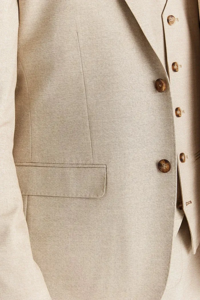Belmont - Men's Beige 3 Piece Stitch Lapel Classic Suit sold by Tru Clothing product image thumbnail 3