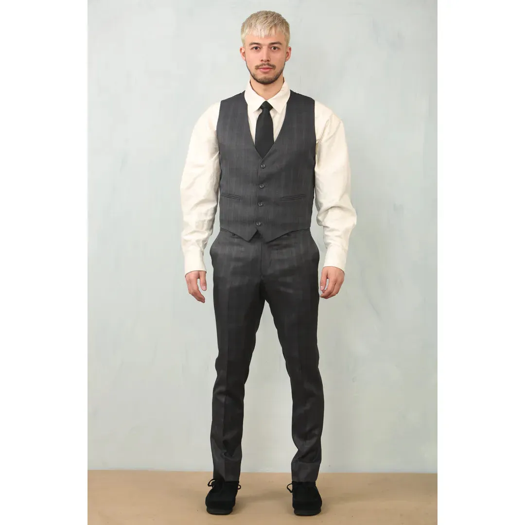 IM31 - Men's Charcoal 3 Piece Prince Of Wales Check Suit sold by Tru Clothing product image thumbnail 4