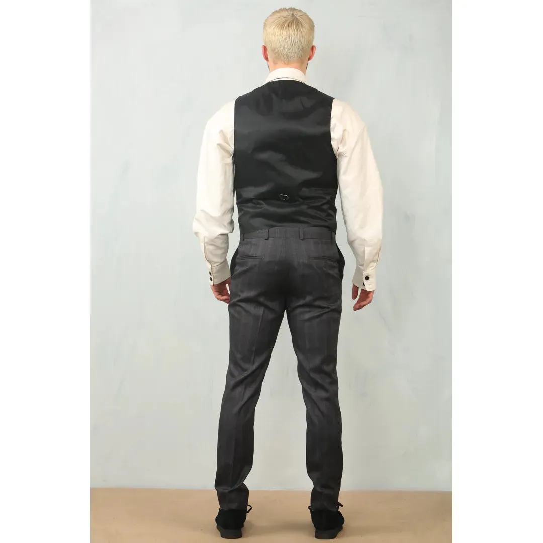 IM31 - Men's Charcoal 3 Piece Prince Of Wales Check Suit sold by Tru Clothing product image thumbnail 5