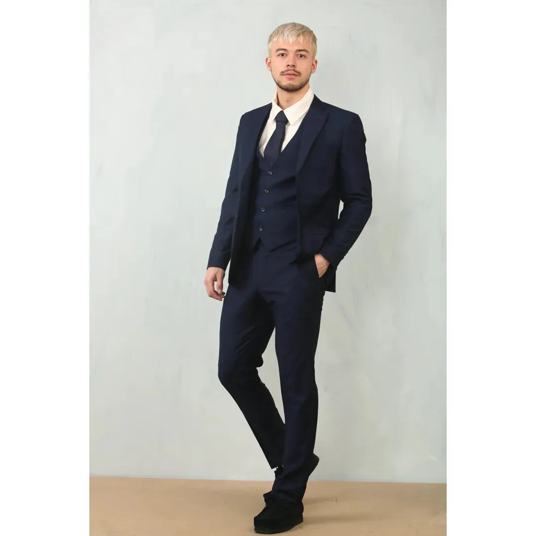IM30 - Men's Navy 3 Piece Stitch Lapel Formal Suit sold by Tru Clothing product image thumbnail 2
