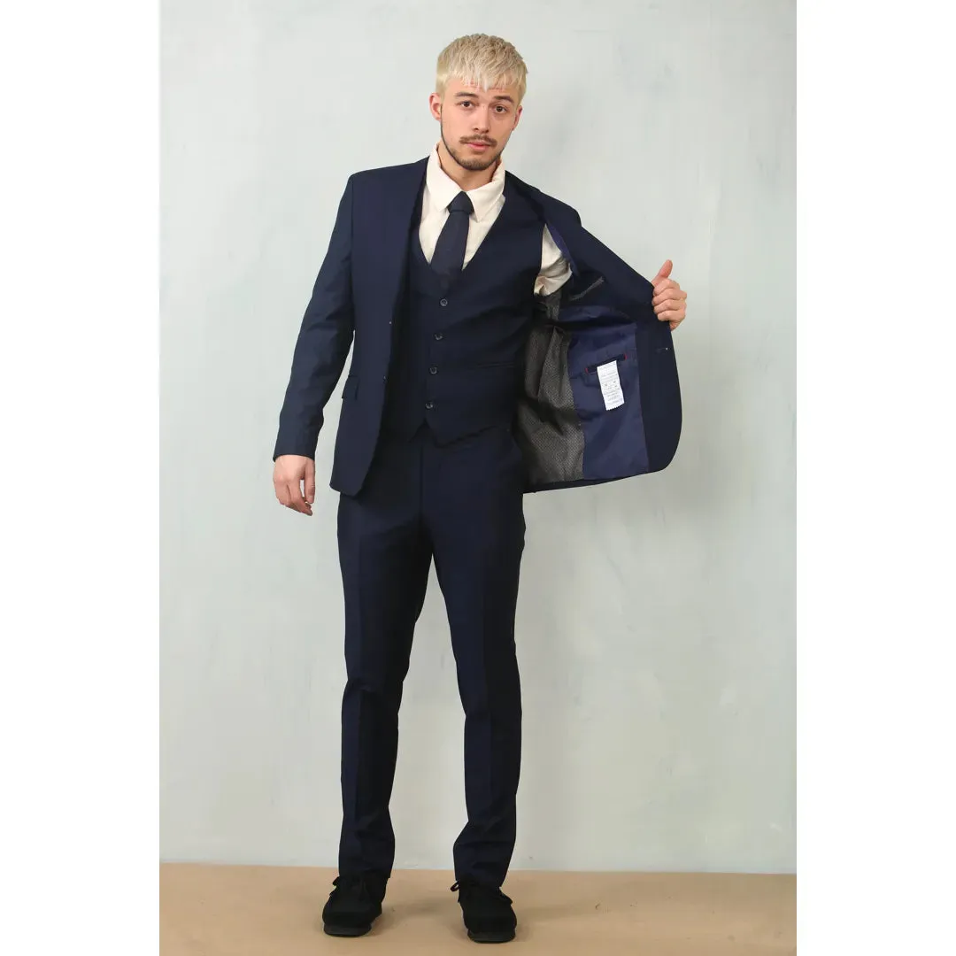 IM30 - Men's Navy 3 Piece Stitch Lapel Formal Suit sold by Tru Clothing product image thumbnail 3
