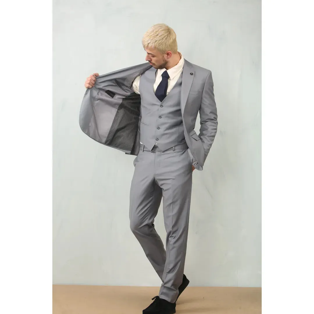 IM30 - Men's Grey 3 Piece Stitch Lapel Formal Suit sold by Tru Clothing product image thumbnail 3
