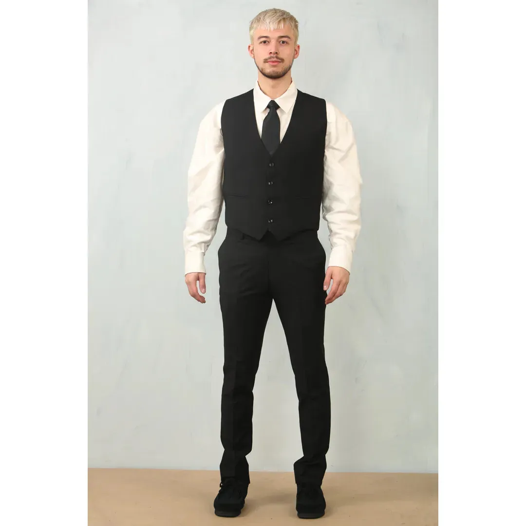 IM30 - Men's Black 3 Piece Stitch Lapel Formal Suit sold by Tru Clothing product image thumbnail 4