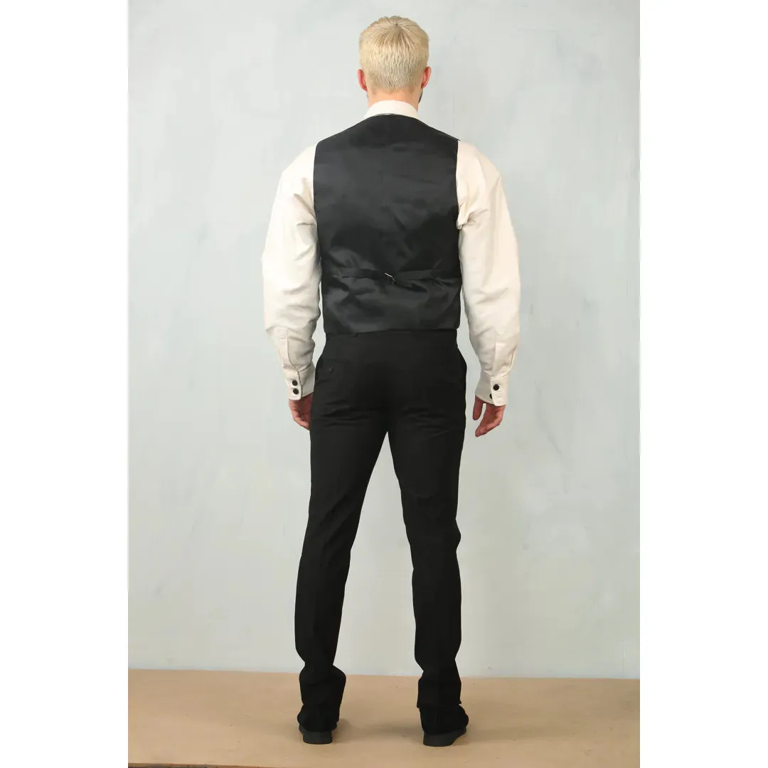 IM30 - Men's Black 3 Piece Stitch Lapel Formal Suit sold by Tru Clothing product image thumbnail 5