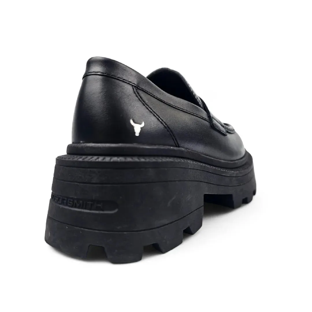 True - Women's Black Slip On Chunky Leather Loafers sold by Tru Clothing product image thumbnail 4