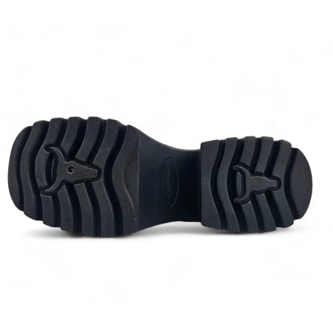 Totally - Women's Black Mid Calf Leather Platform Boots sold by Tru Clothing product image thumbnail 5