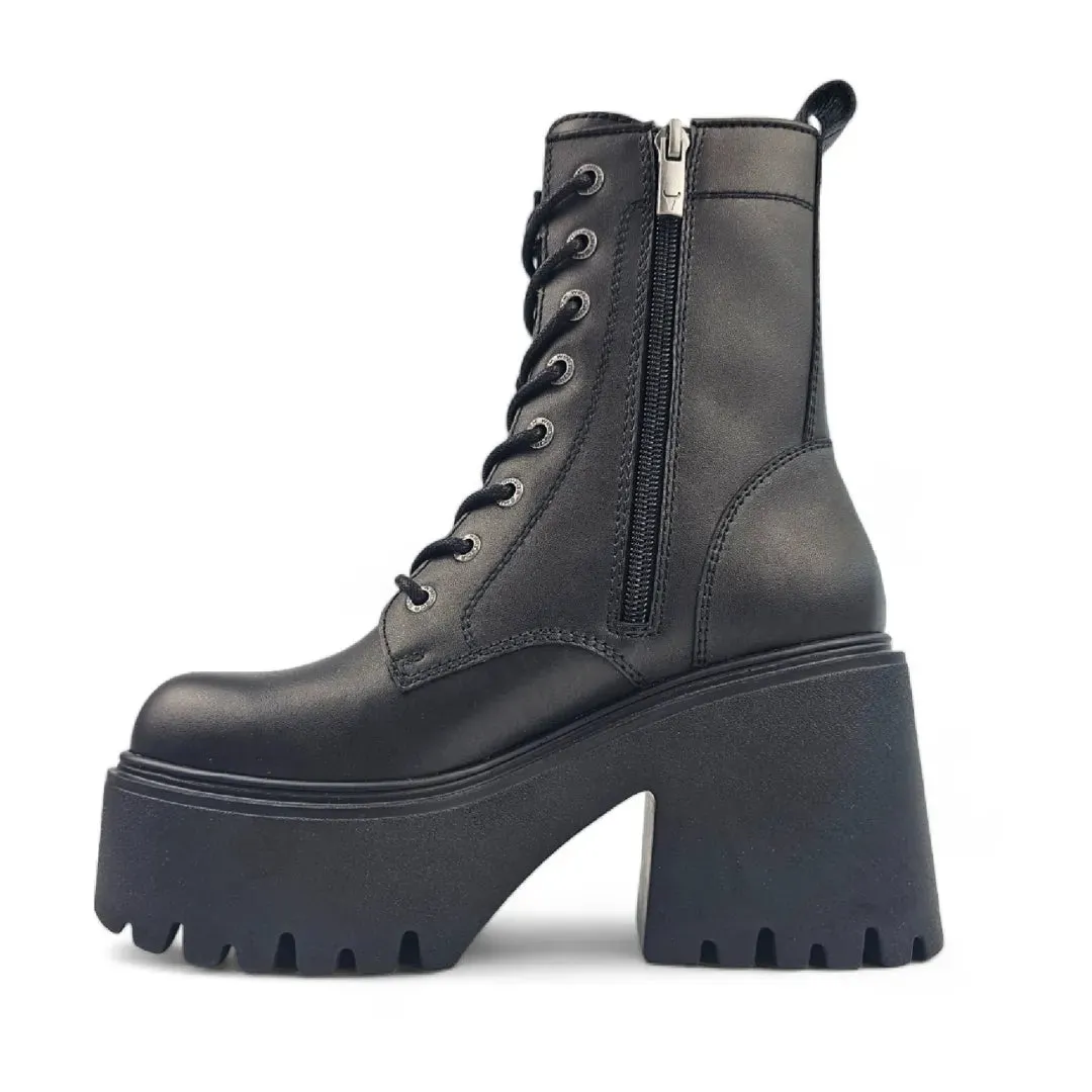 Totally - Women's Black Mid Calf Leather Platform Boots sold by Tru Clothing product image thumbnail 3