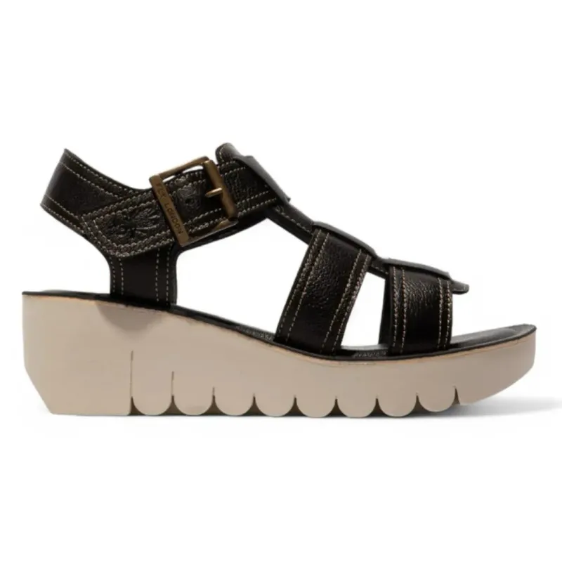 YUDD236FLY - Women's Wedge Heel Leather Sandals sold by Tru Clothing