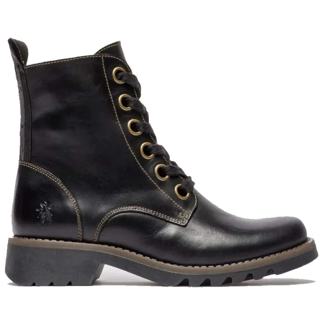 RAGI539FLY - Women's Lace Up Rug Leather Ankle Boots sold by Tru Clothing