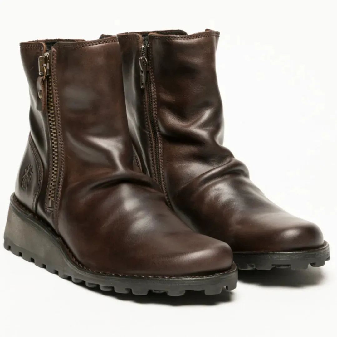 MON944FLY - Women's Wedge Heel Leather Ankle Boots sold by Tru Clothing product image thumbnail 2