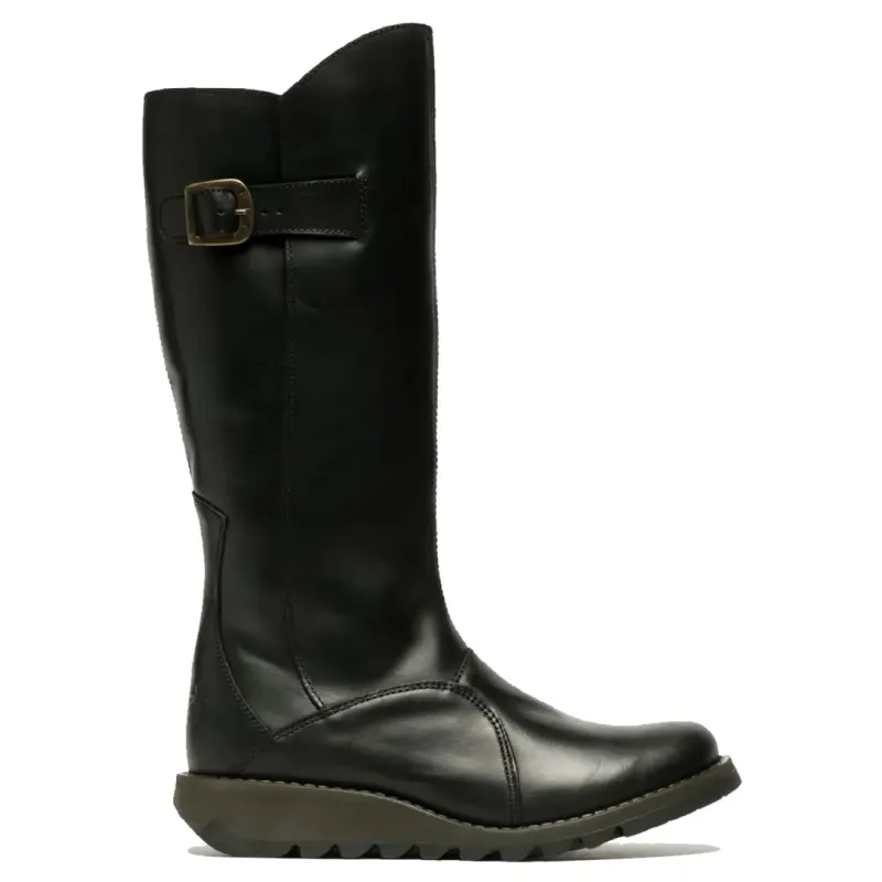 MOL2 - Women's Wedge Heel Knee High Leather Boots sold by Tru Clothing