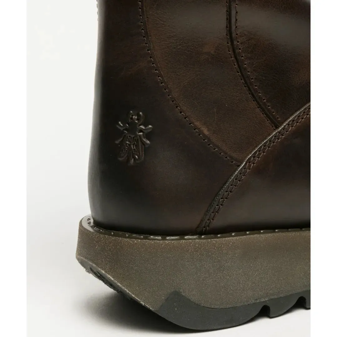 MES2913 - Women's Wedge Heel Buckle Mid Calf Leather Boots sold by Tru Clothing product image thumbnail 4