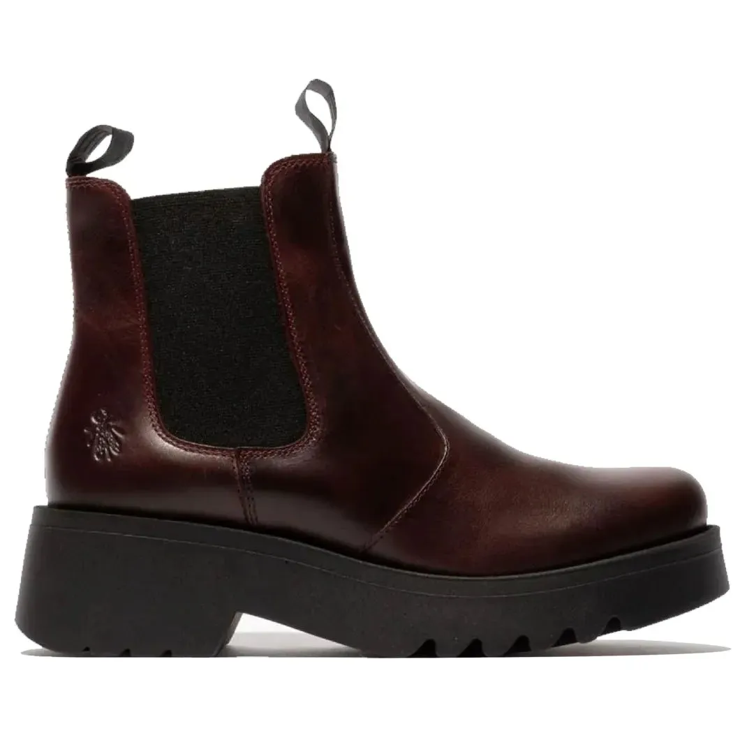 MEDI789FLY - Women's Wedge Heel Leather Chelsea Boots sold by Tru Clothing