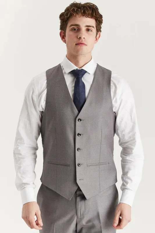 Edward - Men's Grey Tailored Fit Waistcoat sold by Tru Clothing