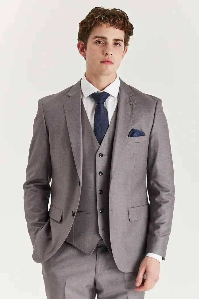 Edward - Men's Grey Tailored Fit Blazer sold by Tru Clothing