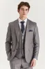 Edward - Men's Grey 3 Piece Stitch Lapel Classic Suit sold by Tru Clothing