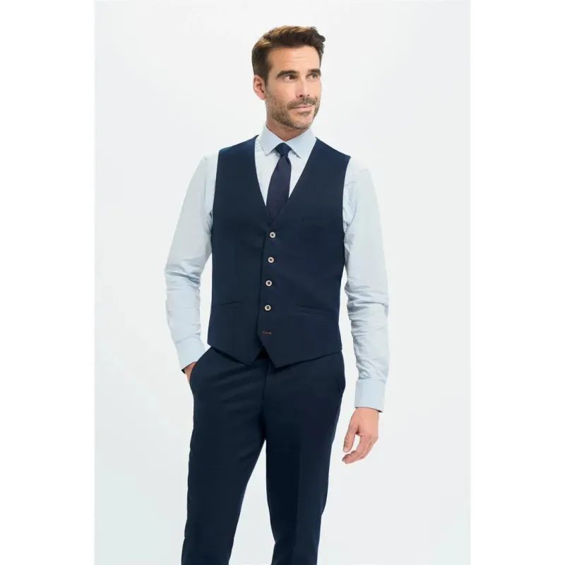 Tropez - Men's Navy Waistcoat sold by Tru Clothing
