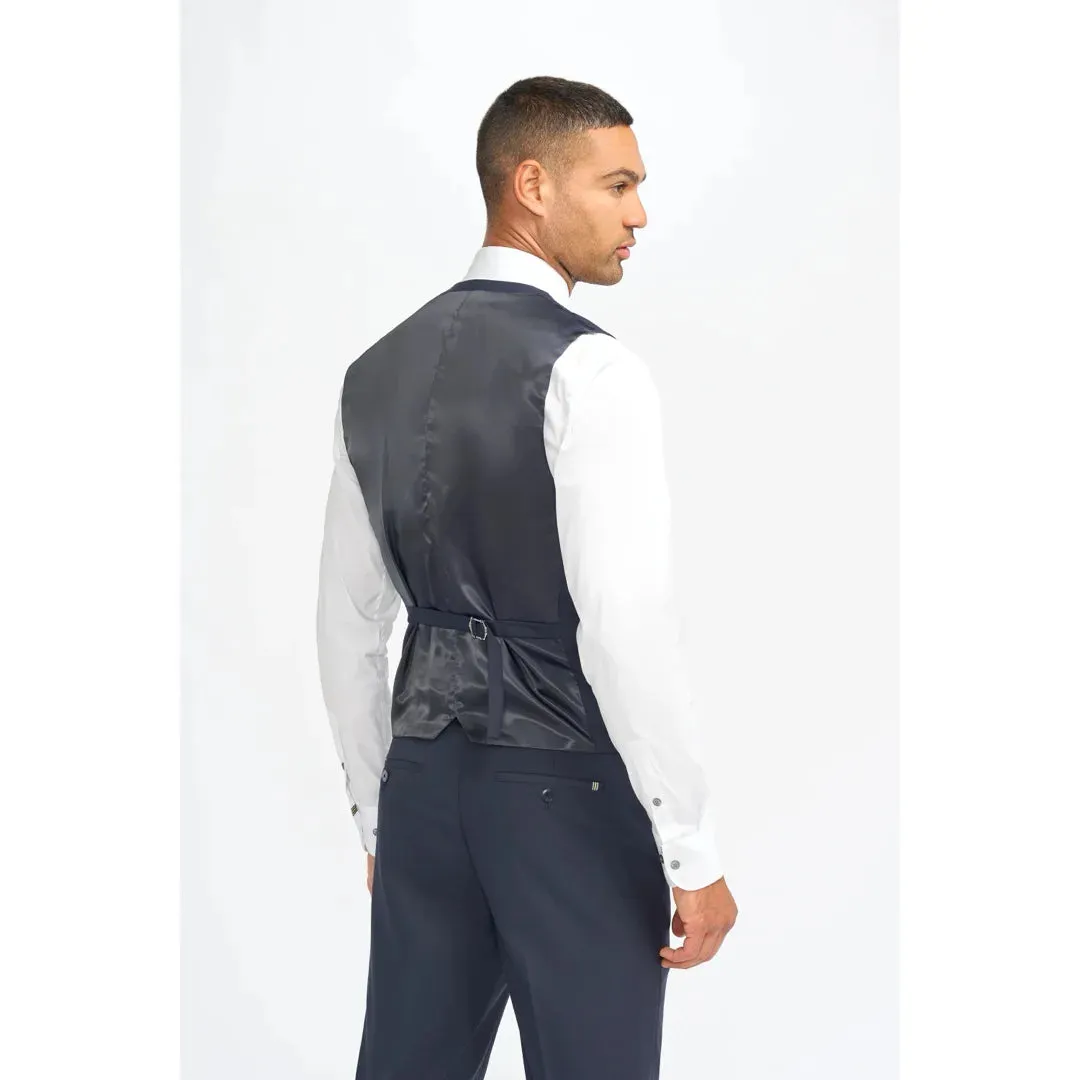 Malibu - Men's Navy Tailored Fit Waistcoat sold by Tru Clothing product image thumbnail 3