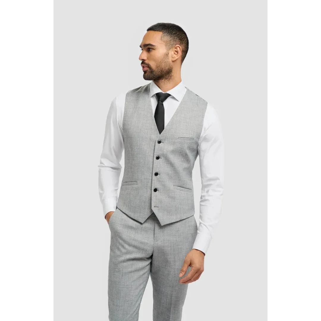 Malibu - Men's Grey Tailored Fit Waistcoat sold by Tru Clothing