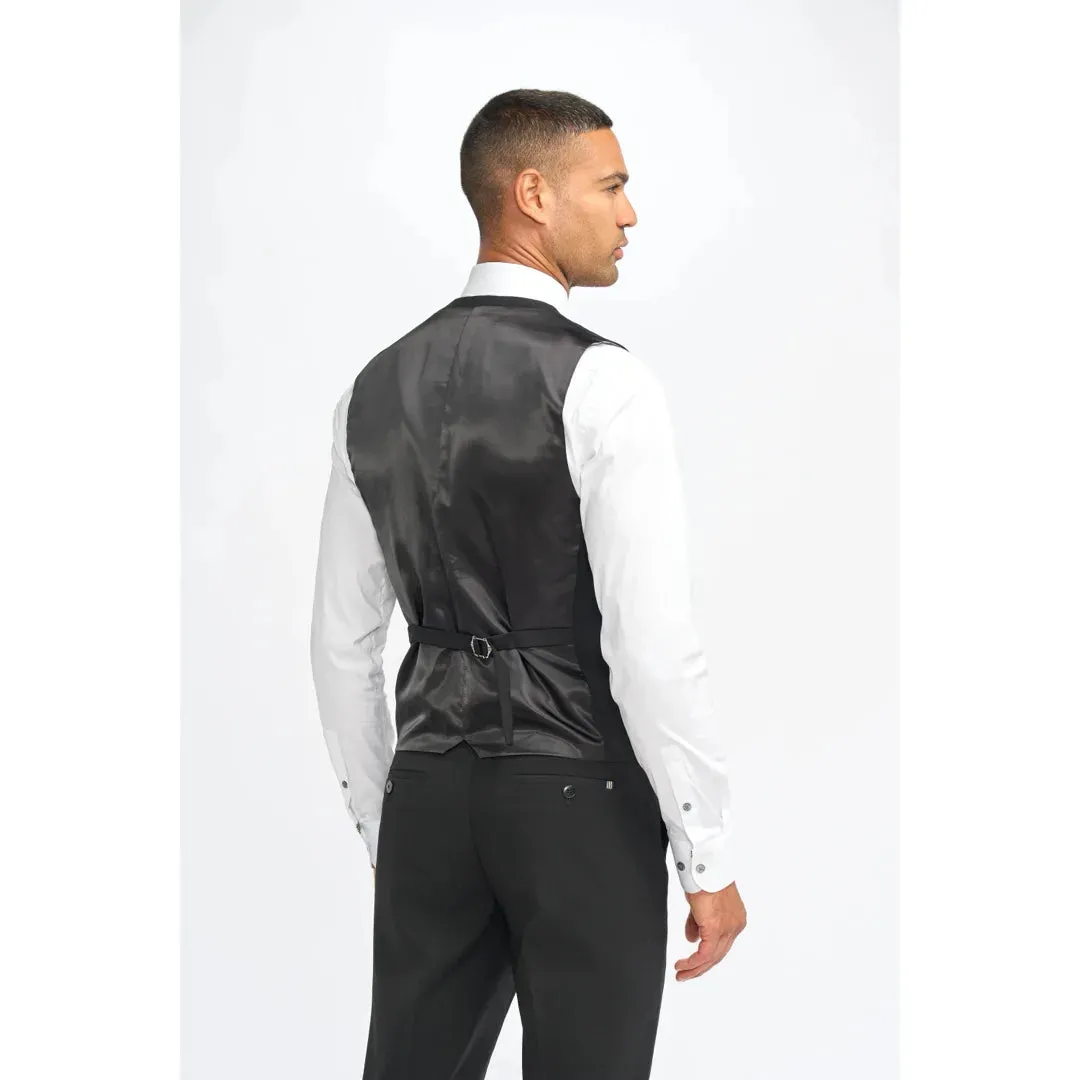 Malibu - Men's Black Tailored Fit Waistcoat sold by Tru Clothing product image thumbnail 3