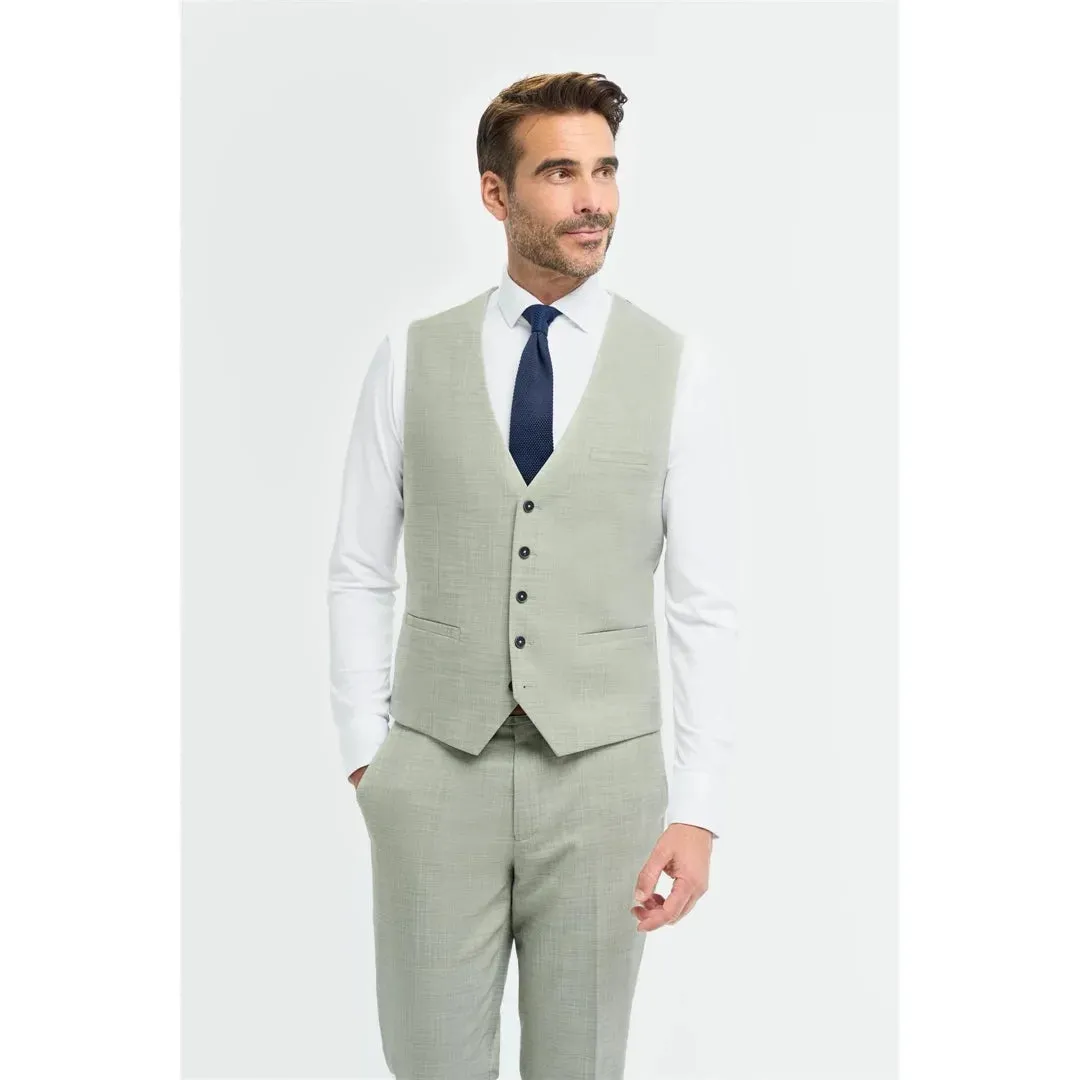 Camden - Men's Sage Green Waistcoat sold by Tru Clothing