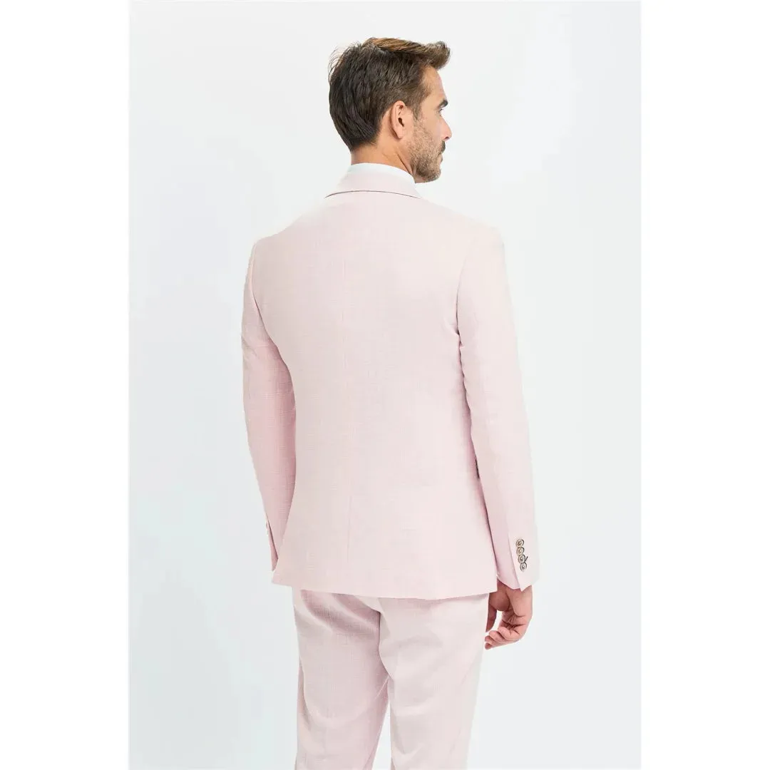 Tropez - Men's Pink Tailored Fit Blazer sold by Tru Clothing product image thumbnail 4