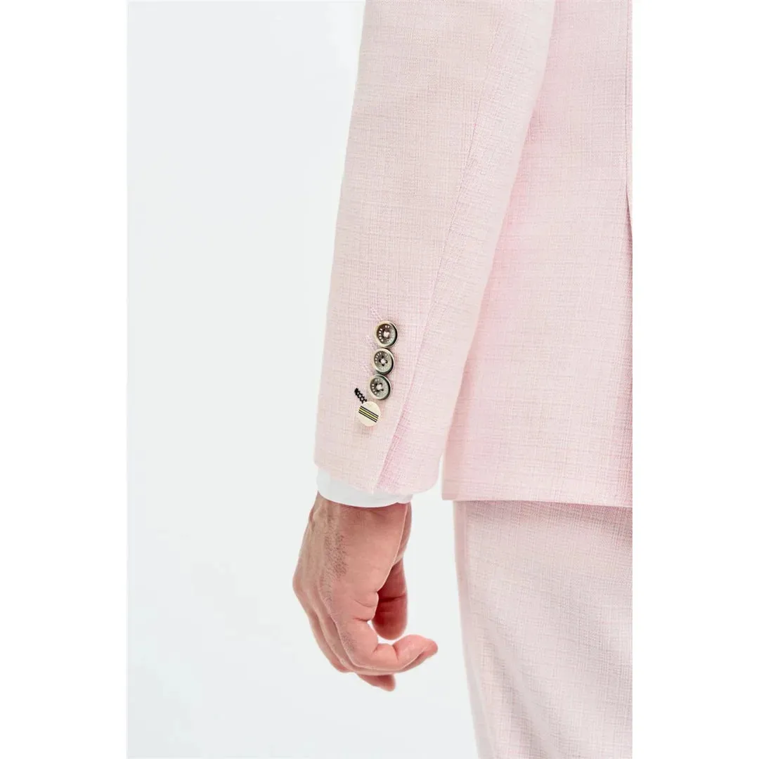 Tropez - Men's Pink Tailored Fit Blazer sold by Tru Clothing product image thumbnail 3