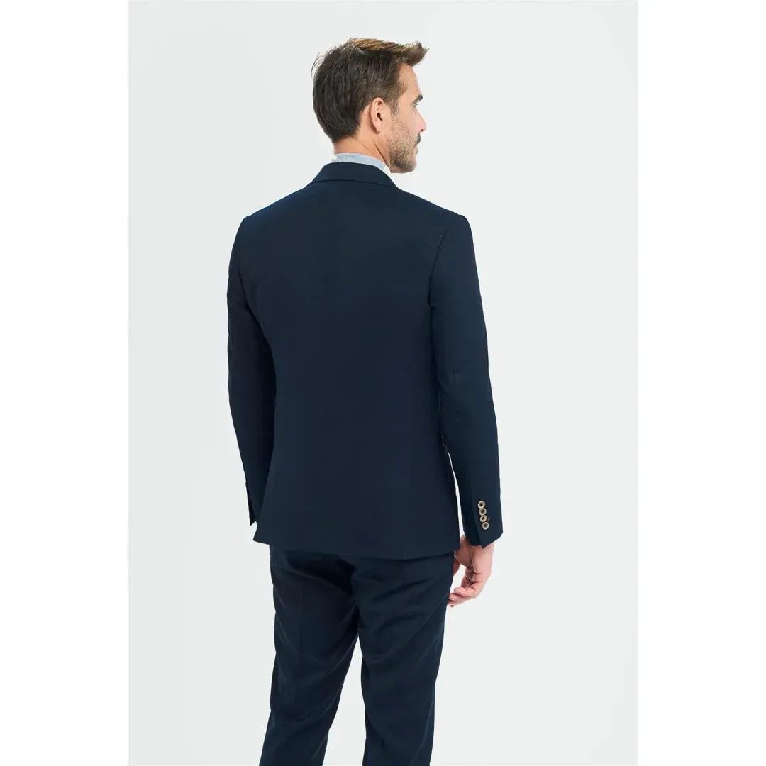 Tropez - Men's Navy Tailored Fit Blazer sold by Tru Clothing product image thumbnail 3