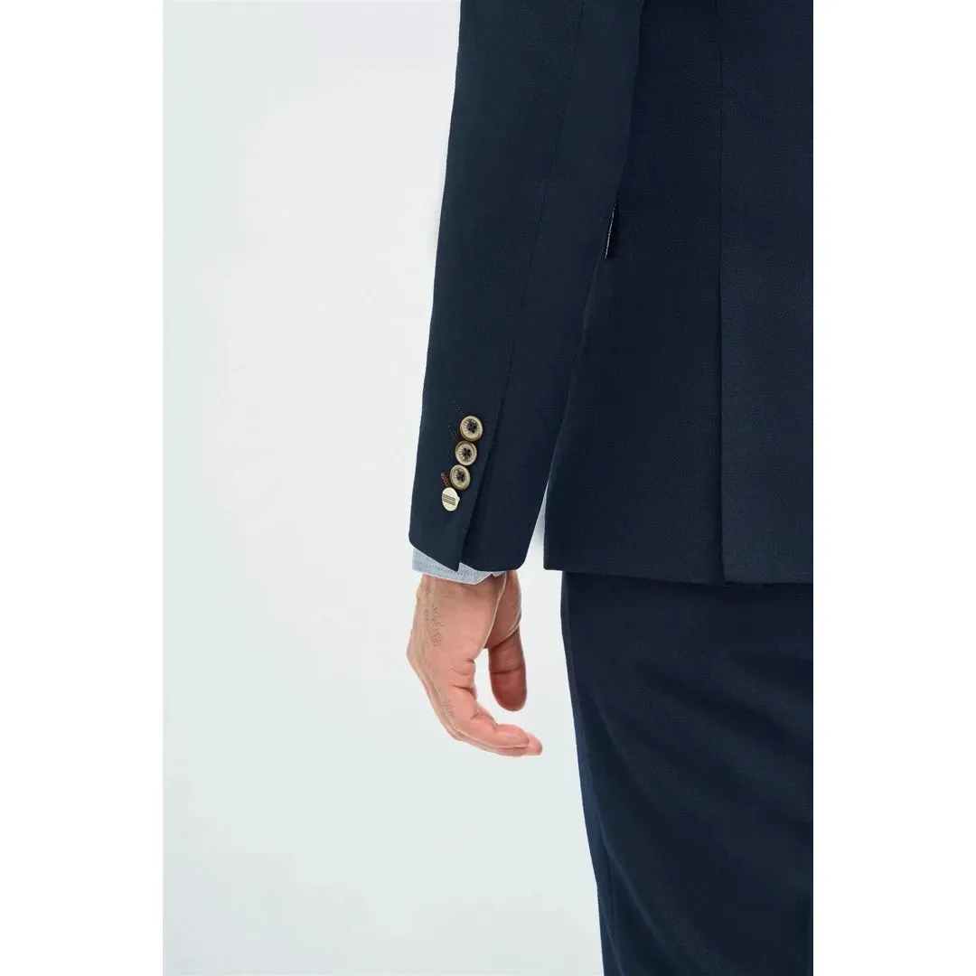 Tropez - Men's Navy Tailored Fit Blazer sold by Tru Clothing product image thumbnail 2