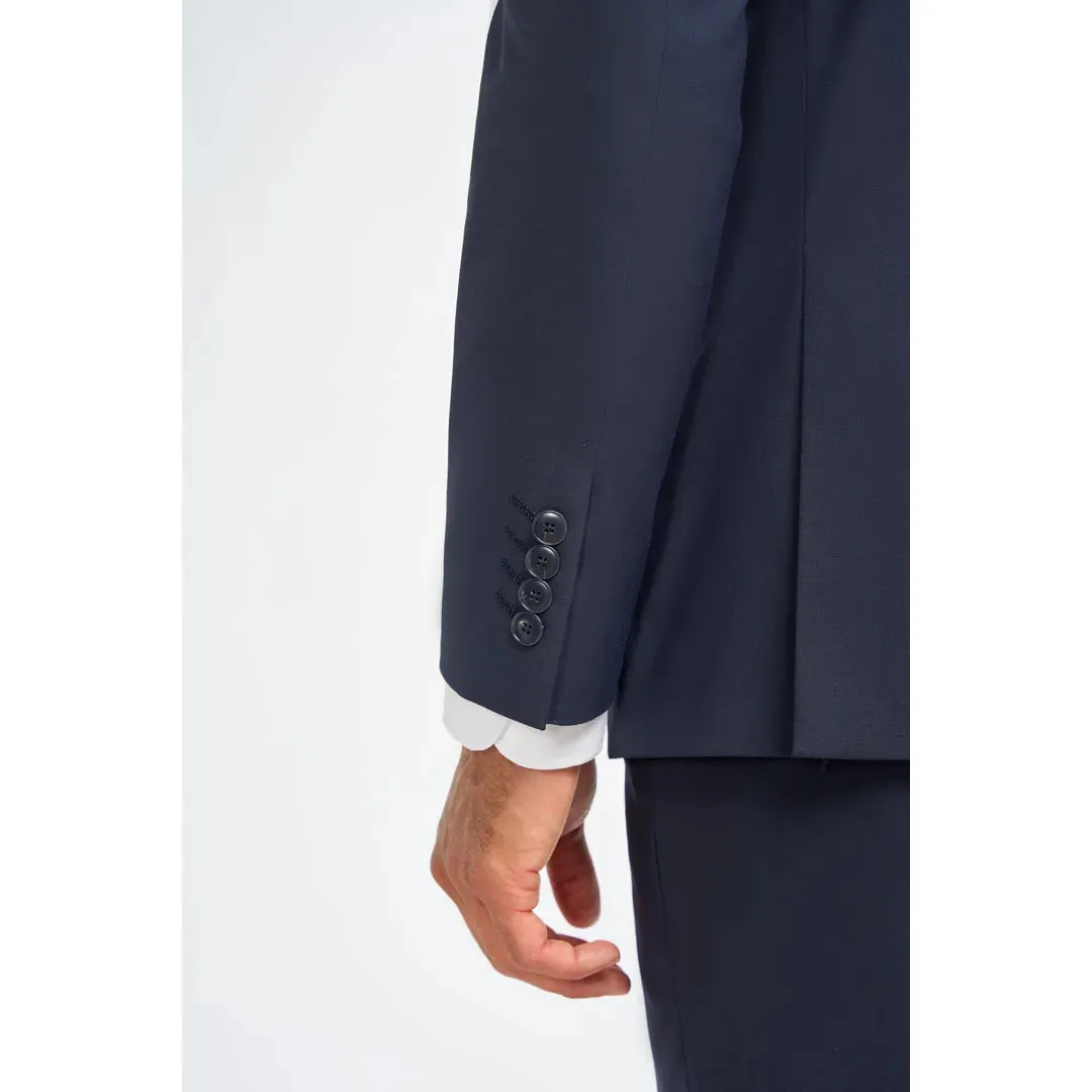 Malibu - Men's Navy Tailored Fit Blazer sold by Tru Clothing product image thumbnail 4
