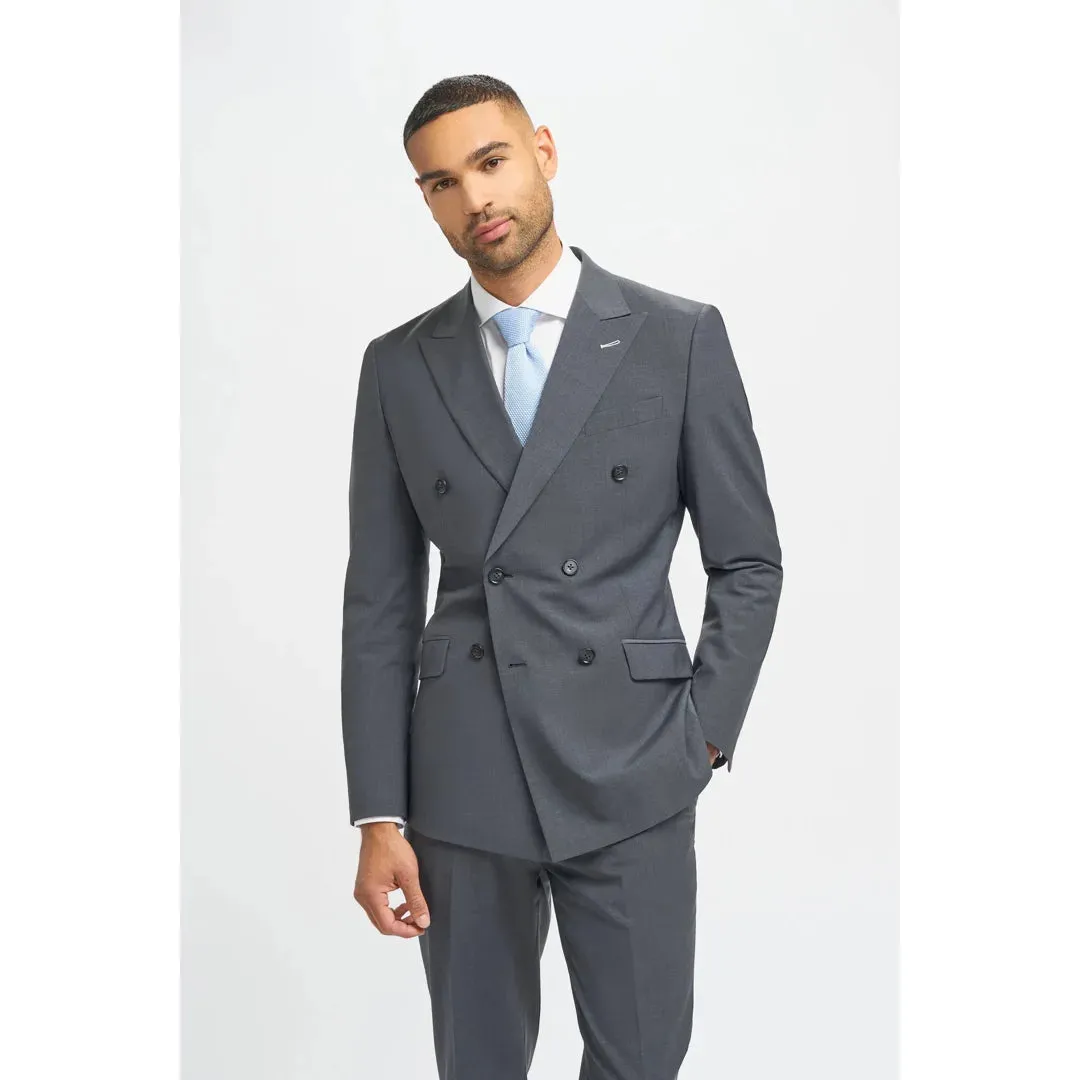Bond - Men's Charcoal Double Breasted Blazer sold by Tru Clothing
