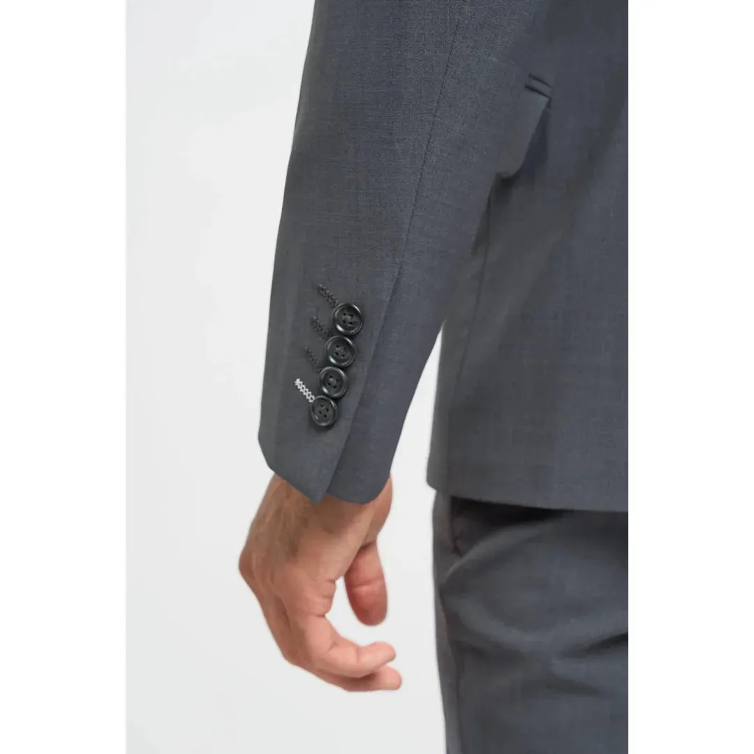 Bond - Men's Charcoal Tailored Fit Blazer sold by Tru Clothing product image thumbnail 3