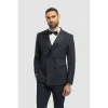 Aspen - Men's Navy Double Breasted Tuxedo Blazer sold by Tru Clothing