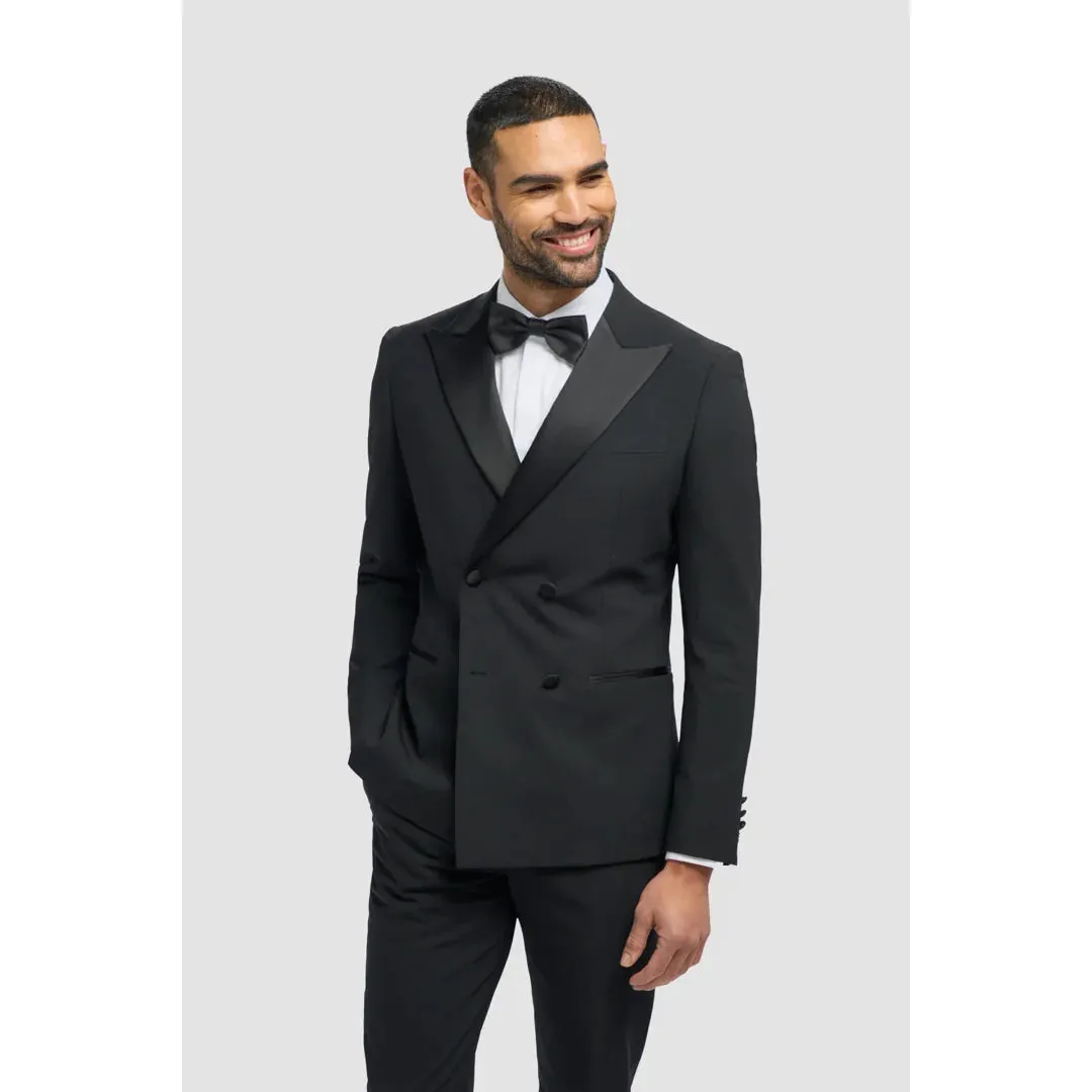Aspen - Men's Black Double Breasted Tuxedo Blazer sold by Tru Clothing