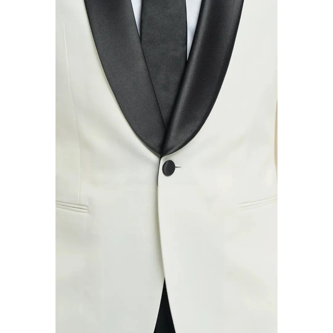 Aspen - Men's Cream Shawl Collar Tuxedo Blazer sold by Tru Clothing product image thumbnail 3