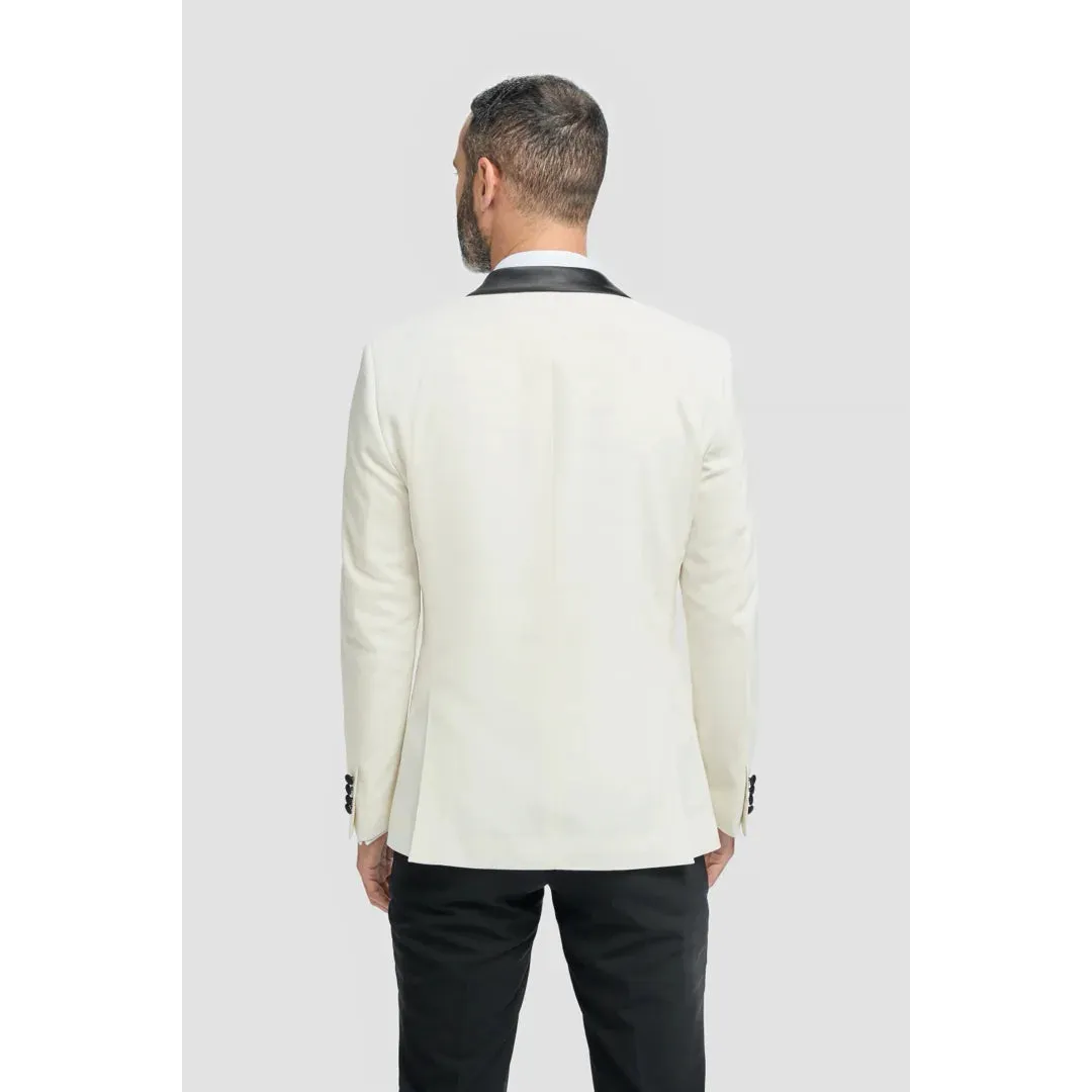 Aspen - Men's Cream Shawl Collar Tuxedo Blazer sold by Tru Clothing product image thumbnail 4